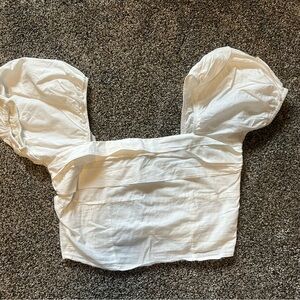 Elegant White Puff Sleeve Women's Blouse